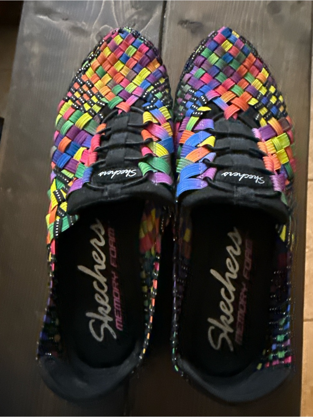 Skechers Multicolor Woven Slip-On Flats